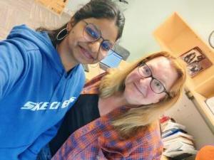 Dr. Erin Wilkinson Hartung and student Rebecca Devathala, MS in Health Informatics,